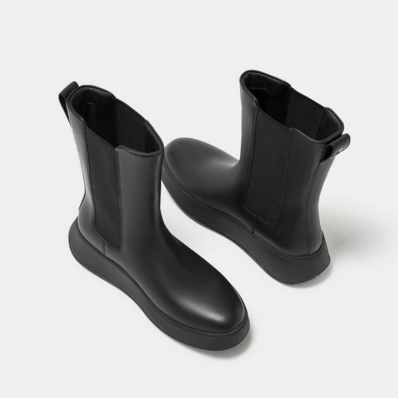 Fitflop Shoes - fitflop F-MODE Leather Flatform High Chelsea Boots